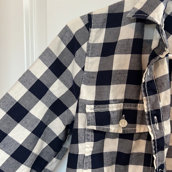 J. Crew blue & white checkered button up size XS - Picture 5 of 13